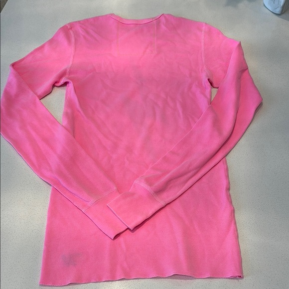 Aviator Nation Pink Long Sleeve Tee with Black Lightning Bolt - Picture 6 of 6